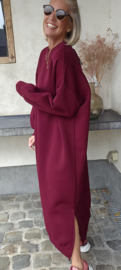 ROBYN maxi sweatshirt fleece dress burgundy