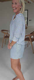 SOPHIA striped v-neck longsleeve royal blue