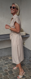 FEMKE maxi satin shirt dress champagne
