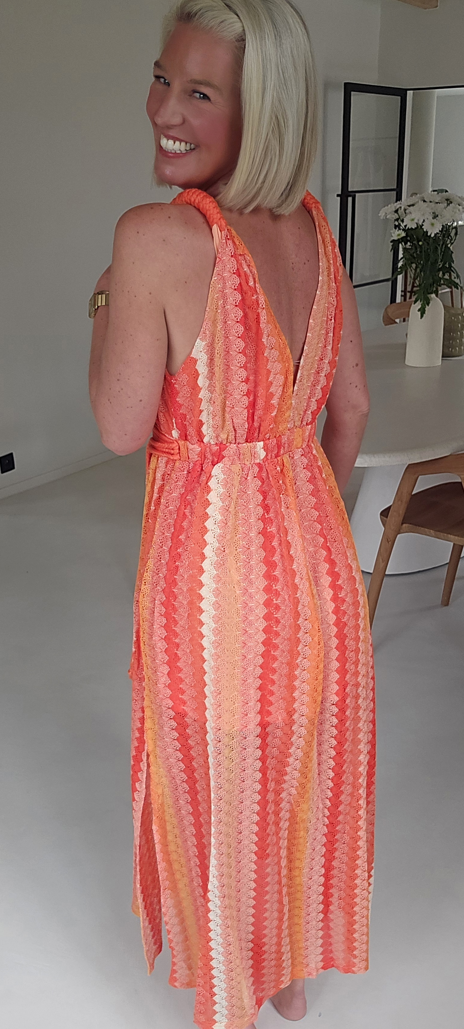 CANDICE 2 maxi crochet dress orange