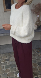 PLUSH softest knit ivory round collar