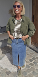 AYLIN oversized striped T-shirt khaki