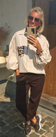 NINA oversized cotton shirt beige