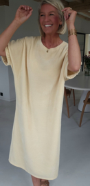 MANDIE soft velvet maxi dress pastel yellow