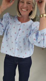 CHERRY cotton blouse blue