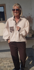 NINA oversized cotton shirt beige