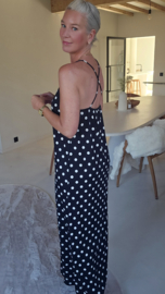 EMILIA polka maxi dress black