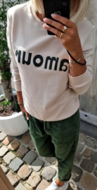 MAE velours paperbag pants khaki