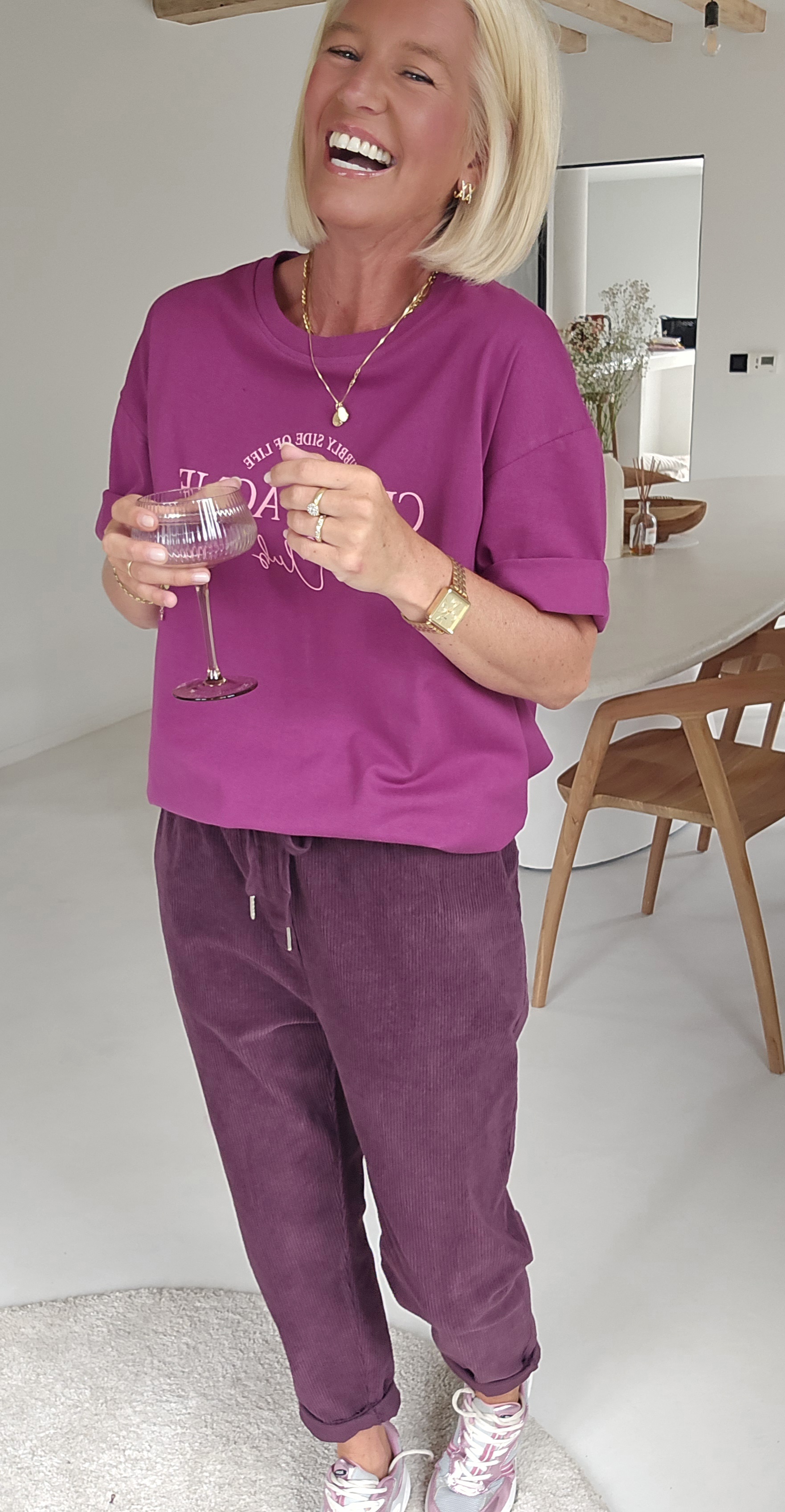 AMTE corduroy jogger pants fig