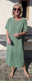 MANDIE soft velvet maxi dress sage green