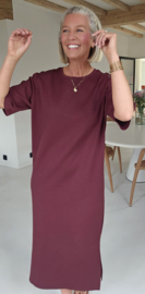 RANI cotton T-shirt dress burgundy