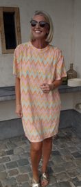 VERO triangle terry dress orange