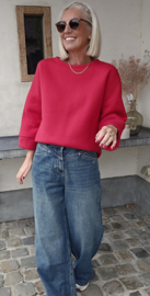 ANDREA fleece sweatshirt red