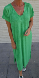 DIDI maxi terry T-shirt dress green v-neck