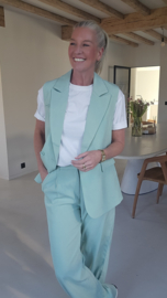 LISAN long sleeveless blazer soft mint