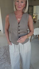 MAY tailored button waistcoat taupe