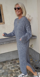 MANDINE maxi knit dress darker melêe grey
