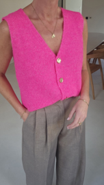 MAURINE sleeveless knit cardigan fuschia