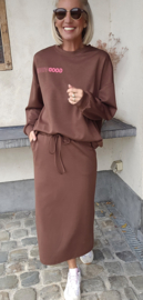 LOVELY sweatshirt skirt chocolat