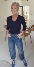 MILIA v-neck basic knit navy