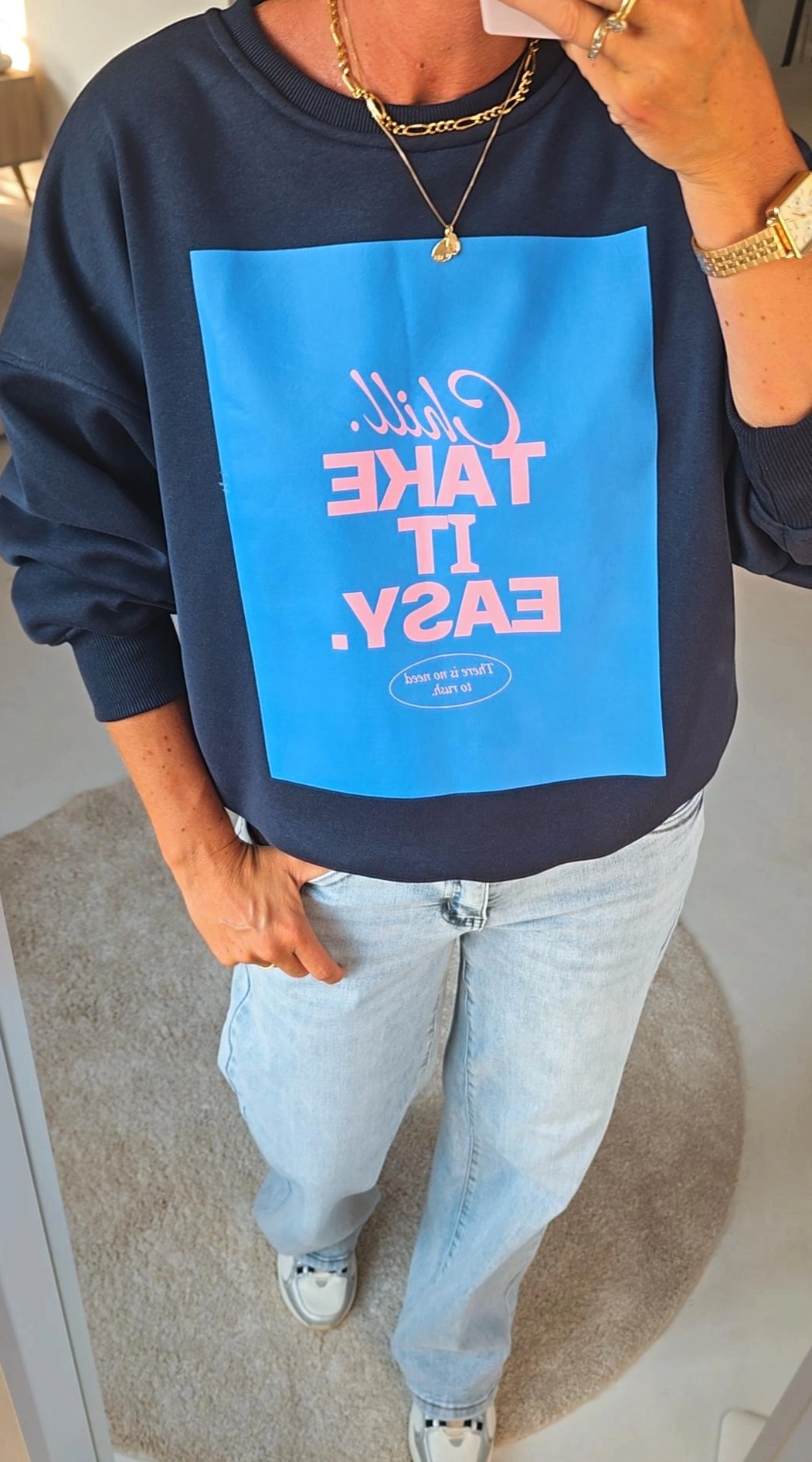 TAKE IT EASY sweatshirt navy