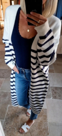 LIZZY striped maxi knit cardigan white