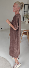 MANDIE soft velvet maxi dress chocolat