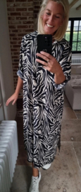 RHEA maxi shirt dress zebra