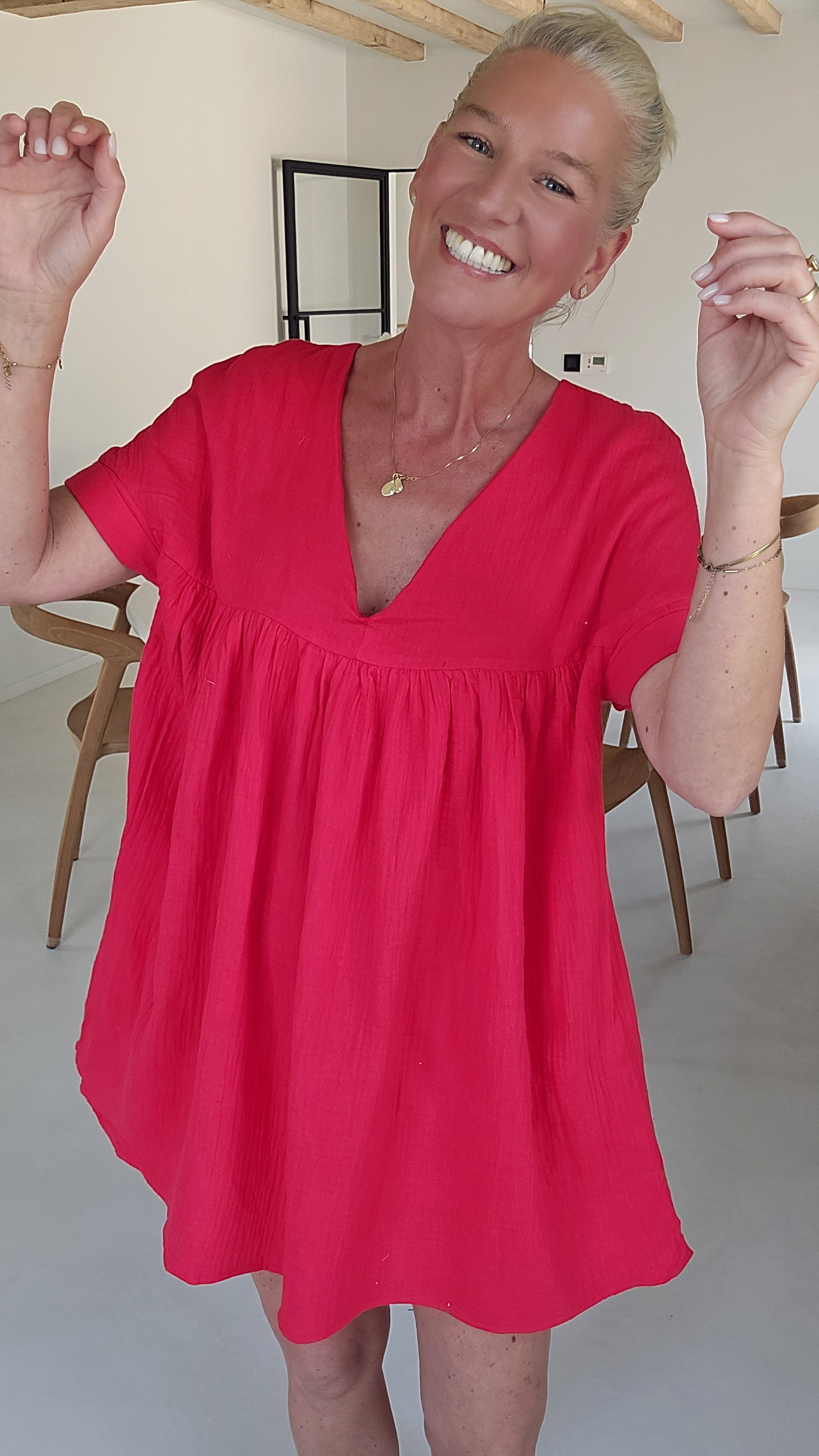 LOTJE tetra playsuit dress soft red