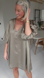 MILENA satin dress taupe