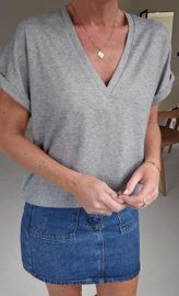 INA viscose tee mêlee grey