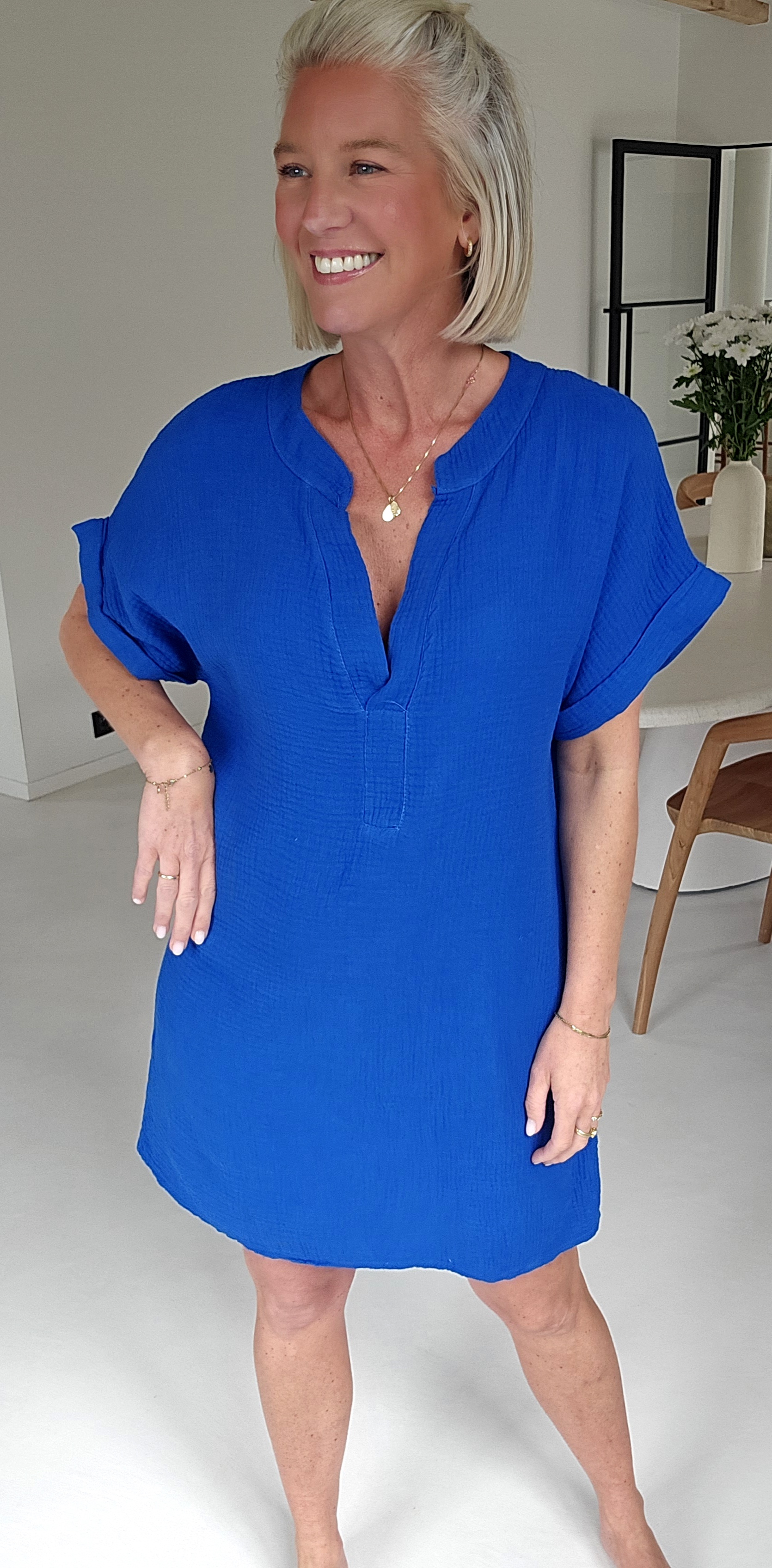 JOYOSA tetra dress royal blue