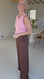 BENEDICTE loose wide leg pants chocolate