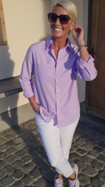 AVA basic cotton shirt lilac