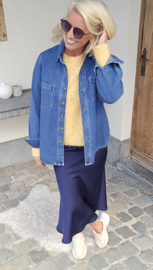 MADIE satin maxi skirt navy
