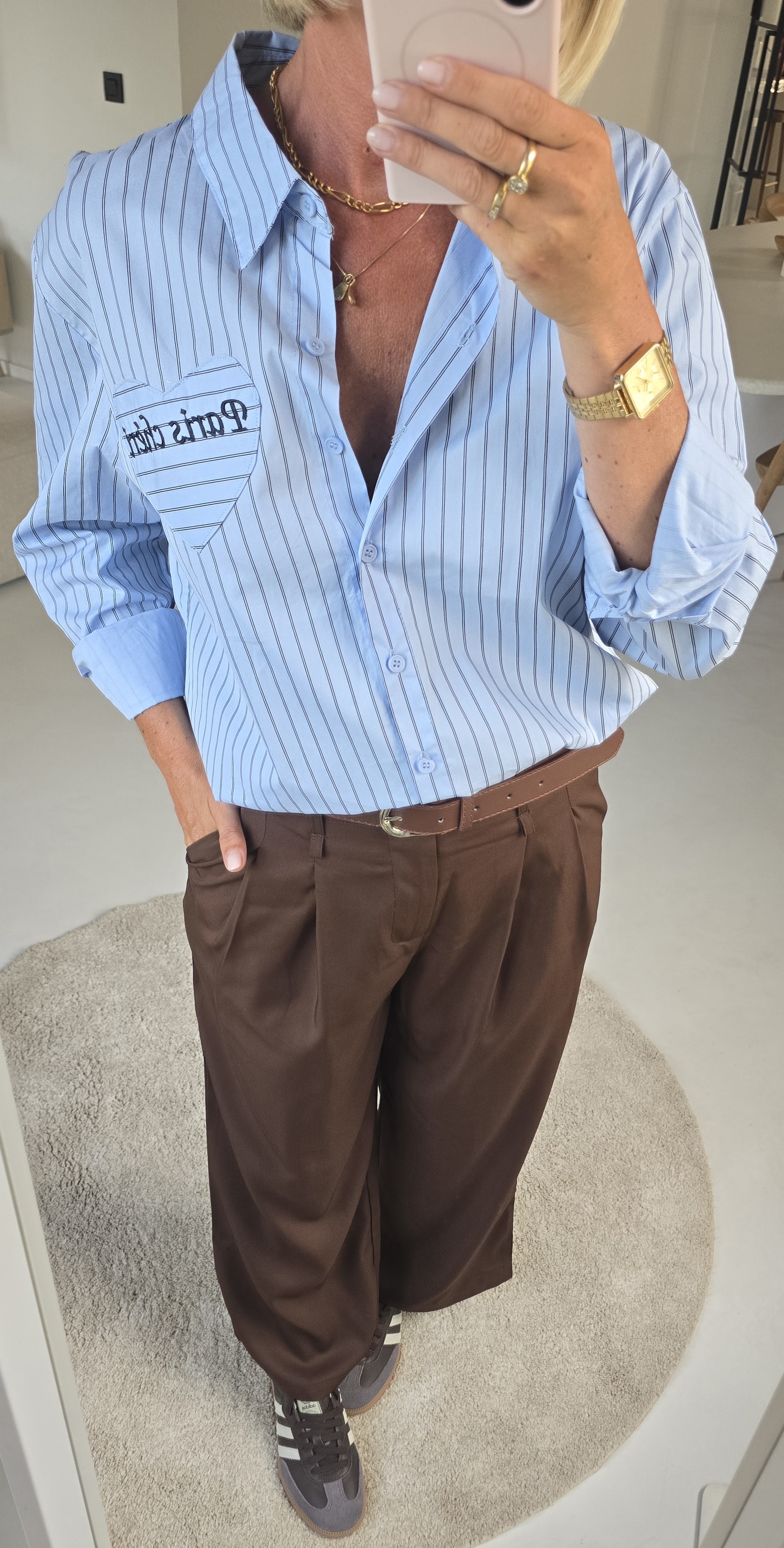 MAITA tailored wide leg pants chocolat