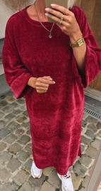 MANDU soft velvet maxi dress burgundy