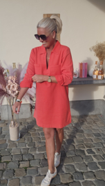 THE PERFECT JEANS 2 longsleeve dress coral