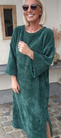 MANDU soft velvet maxi dress forest green