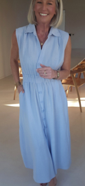 KIRA viscose linen maxi dress baby blue