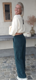 ZITA soft corduroy pants bottle green