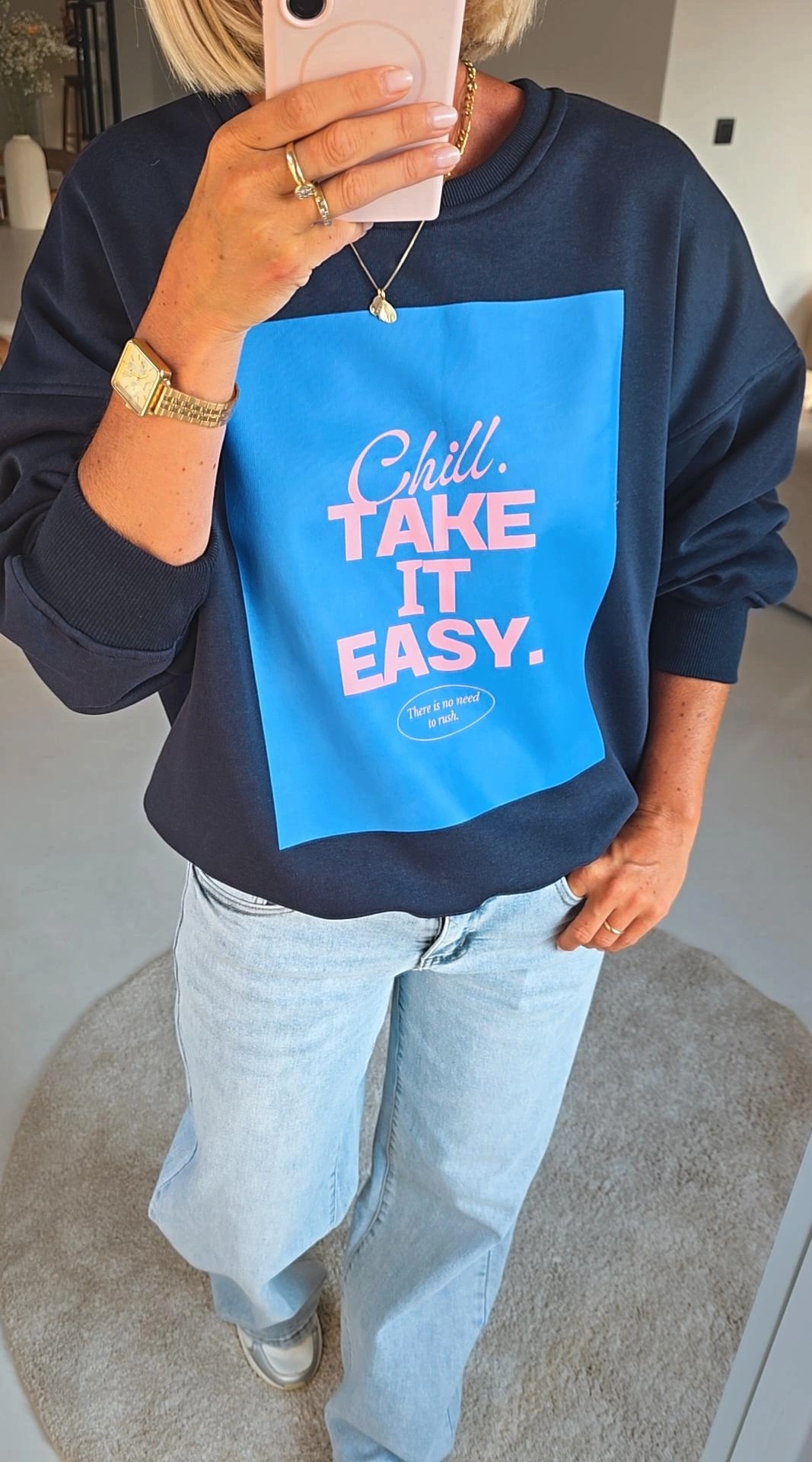 TAKE IT EASY sweatshirt navy