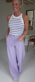 CATIE striped viscose top lilac