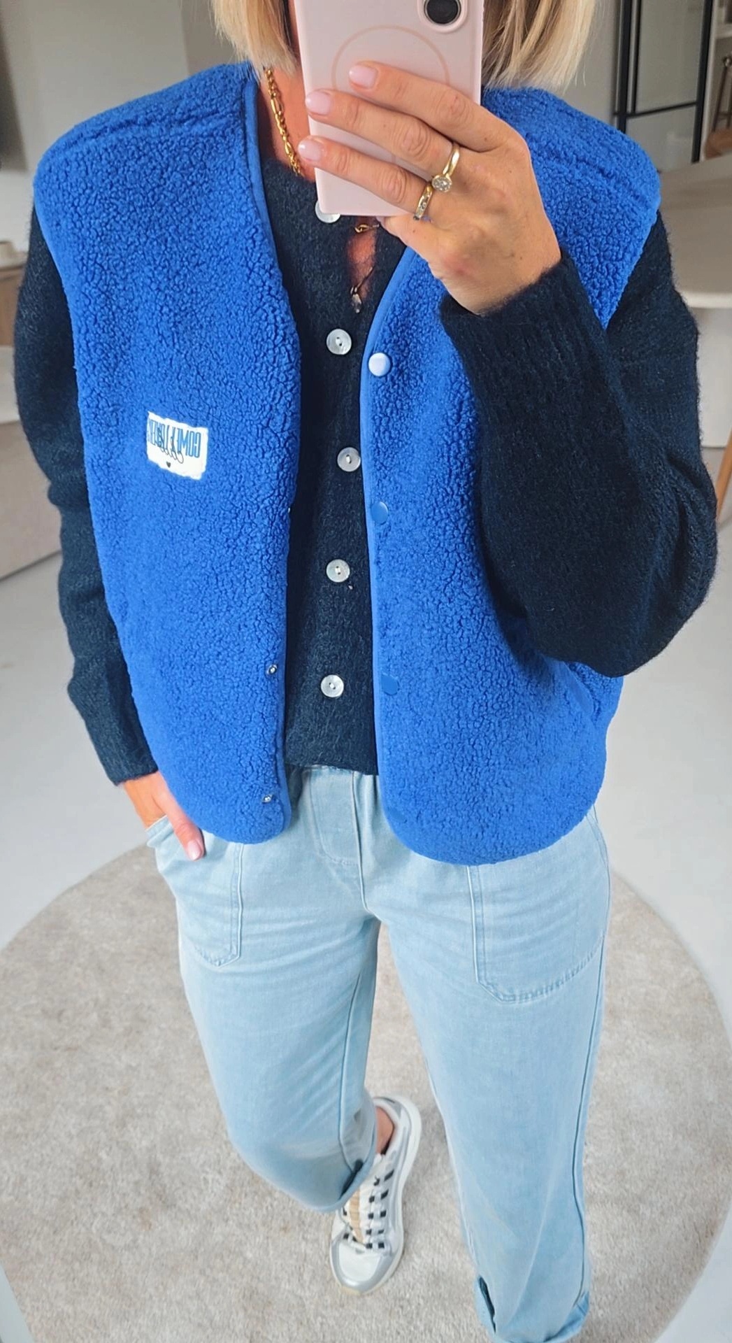 SIL 2 sleeveless teddy jacket kobalt blue