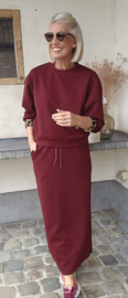LISANNA sweatshirt set burgundy with leo detail