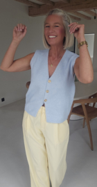 MAURA sleeveless knit cardigan pastel blue