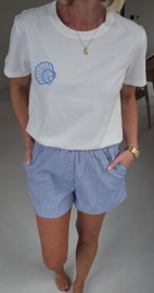 SEA SHELL cotton T-shirt blue