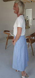 SUZINNE striped maxi cotton skirt blue