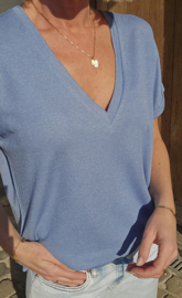 INA viscose tee jeans blue