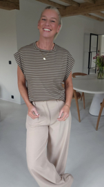 CARO striped T-shirt taupe